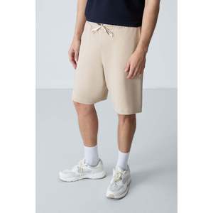 Shorts pour homme en coton beige, épais, doux, texturé, coupe standard, basique - 81275 - Beige - Product Image 1