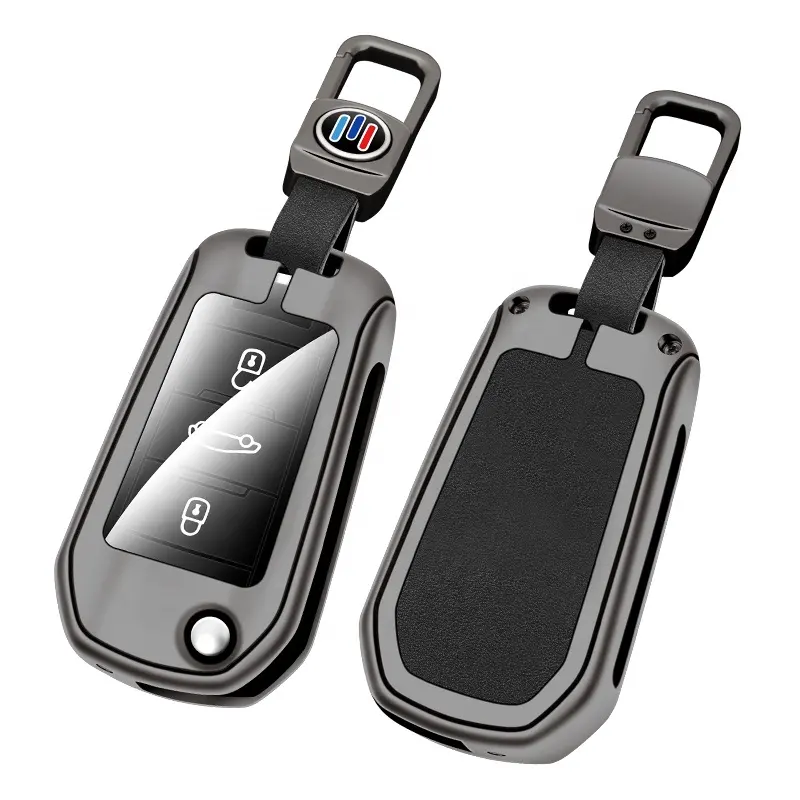 Hot sale Zinc Alloy Leather TPU leather car key cover for Citroen Xsara Picasso C5 C6 C8 Auto Accessories