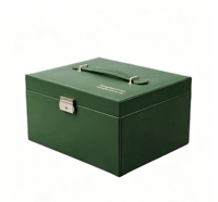 Boîte cadeau en cuir vert, papier MDF, matériaux recyclés écologiques, pour le rangement de parfums et de cosmétiques, avec fermeture magnétique en carton ondulé