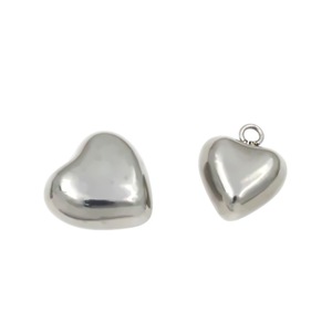 Pendentifs en forme de cœur en acier inoxydable pour la fabrication de colliers, composants de bijoux, 10 pièces, tailles assorties - Product Image 3