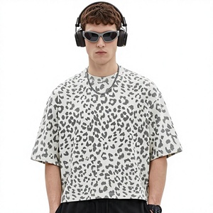 Camiseta de Manga Corta con Estampado Oversize para Hombre, Estilo Urbano, Cuello Redondo, Jersey de Algodón - Product Image 1