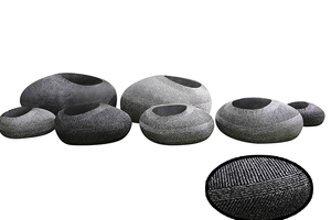 Jardinière en fibre de verre faite à la main, aspect galets de rivière, durable, protection solaire - Product Image 2
