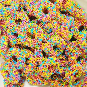 FLY Halal Fruitig & Zuur Snoepjes Non-pareils Gelatine Meerkleurige Donut Cirkel Ringvormige Knapperige <span class=keywords><strong>Gummy</strong></span> <span class=keywords><strong>Clusters</strong></span> Bulkverpakking - Product Image 2