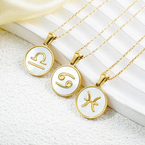 Collana con simbolo zodiacale in acciaio inossidabile placcata oro dodici Con-stellation18K - Product Image 4