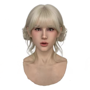 Masque en silicone réaliste Alice pour <span class=keywords><strong>femme</strong></span> avec cheveux, masque de célébrité, couvre-front, maquillage naturel, déguisement pour <span class=keywords><strong>Halloween</strong></span> - Product Image 1