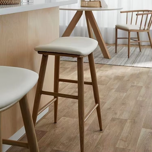 Taburete de <span class=keywords><strong>bar</strong></span> moderno de madera maciza de estilo de Oriente Medio, silla de <span class=keywords><strong>Bar</strong></span> minimalista para cafetería, taburete de mostrador de madera maciza, silla alta - Product Image 3
