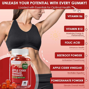 Gomitas de Vinagre de Sidra de Manzana, Apoyo Inmunológico, Vitaminas para la Salud, Suplemento Dietético, Bienestar, Energía - Product Image 2