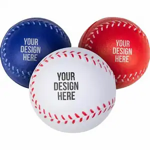 Personalizado PU Espuma Anti Stress Baseball PU Stress Bolas Artesanato Sorte Baseballs Soft Aliviar Brinquedos Barato Stress Bolas