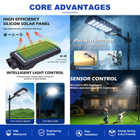 Lampe solaire de jardin à haute luminosité avec capteur de contrôle, corps en ABS, 200 250 300 350 400 watts, éclairage solaire LED pour rue