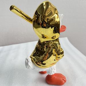 Statue Moderne de Canard Plaqué Or en Résine, Sculpture Animale <span class=keywords><strong>Pop</strong></span> Art avec Capuche, <span class=keywords><strong>Figurine</strong></span> pour Décoration de Bureau et Maison de Luxe - Product Image 6