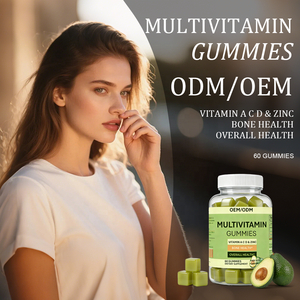 Avocado smaak volwassen multivitamine gummies (A C D Zink) 60 stuks Dagelijkse voedingsstof voor bot- en spijsverteringsondersteuning 2 per portie | - Product Image 2