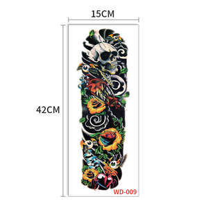 Tatuaggio adesivo impermeabile per uomo e donna con disegno 3D Totem geometrico a braccio pieno di grandi dimensioni manica tatuaggi temporanei - Product Image 6