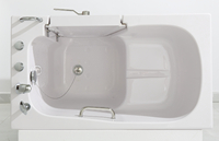 Baignoire de plain-pied d'hydromassage autoportante blanche moderne CE Baignoire de trempage antidérapante 1 personne Jets écologiques