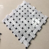 Mosaïque de marbre blanc de Carrare, finition mate, motif en nid d'abeille, carrelage moderne pour chambre d'hôtel