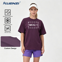 T-shirt pour femme Kuenzi personnalisé à col rond, manches courtes, 100% polyester, tissu Sorona, 180 GSM, poids lourd