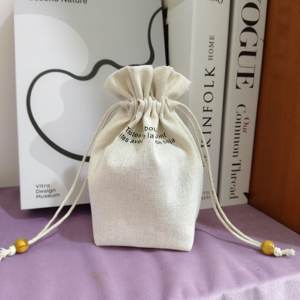 Bolsa de Algodón Personalizada Reciclable con Cordón para Frascos de Velas, Bolsas de Embalaje de Lino, Forro de Vela Ecológico - Product Image 5