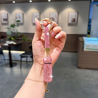 Porte-clés créatif en strass, mini flacon de parfum portable, breloque de sac, pendentif de luxe en cristal, cadeau