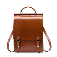 Nouveau sac à dos en cuir pour femme, style britannique, sac d'école, étudiants universitaires, rétro, ordinateur, sac à dos simple en cuir