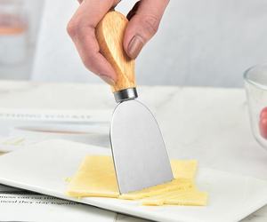 Rebanador de queso, tenedores esparcidores de mantequilla, acero inoxidable, Acacia/mango de madera de goma, 4 Uds./6 uds., juego de cuchillos para queso con caja - Product Image 2