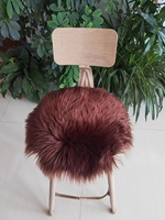 Coussin en fausse fourrure élégant et confortable, coussin rond en fausse fourrure à poils longs pour chaise de salle à manger et tabouret de coiffeuse
