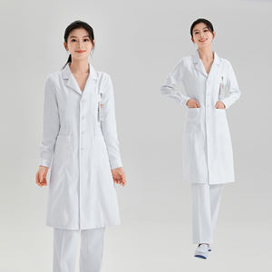 実験室/抗菌・抗シワ/白いスクラブ白衣看護師コスチューム女性医師コスチュームカスタムラボロングコート - Product Image 1