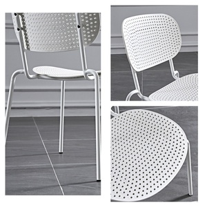 Silla de Hierro Nórdica con Respaldo Hueco, Silla de Comedor Moderna y Sencilla para Exteriores, Silla de Metal para Cafetería, Restaurante y Hogar - Product Image 6