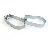 Collier de serrage en acier galvanisé en forme de poire pour tuyau, réglable, métrique, avec boucle de suspension, fourni directement par l'usine