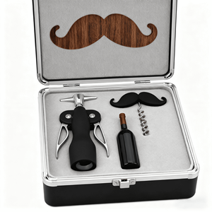 Mới đến thép không gỉ corkscrew mở chai kim loại tay lái ria mép corkscrew & mở chai thiết lập cho bồi bàn - Product Image 4