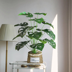 Lichao <b>Artificial</b> Monstera <b>Plant</b> <b>Large</b> Leaf <b>Potted</b> Indoor <b>Outdoor</b> Decorative Greenery - Product Image 1