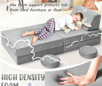 Petit canapé modulaire moderne, design mignon, en tissu et mousse, pliable, réglable, siège souple pour la maison, la chambre, la lecture et les jeux d'enfants
