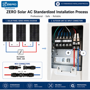 ZERO 20 SEER Solar Split AC 9K 12K 18K 24K BTU R32 MPPT Direct Wall Mounted <b>Air</b> <b>Conditioner</b> Wholesale Solar Direct-Drive MPPT Te - Product Image 2