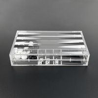 Mehrfarbiges Modernes Luxuriöses Umweltfreundliches Acryl-Backgammon-Set Brettspiel mit Magnetverschluss Reise-Aufbewahrungskoffer