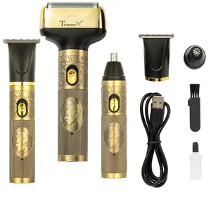 3in1 High Quality USB Barber Waterproof Cordless Electric Cordless Professional Hair Clippers