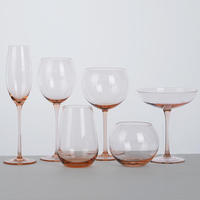 Ensemble de verrerie rose en gros pour mariage – Verres à champagne transparents, verres à vin blanc et rouge en cristal – Lot en vrac pour fêtes et mariages