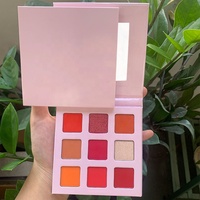 Palette de fards à paupières rose mat à haute pigmentation, effet scintillant, waterproof, 9 couleurs, marque privée, fournisseur