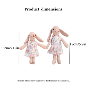 Ensemble <span class=keywords><strong>de</strong></span> thé miniature avec figurine <span class=keywords><strong>de</strong></span> lapin, robe florale, tablier à carreaux, bordure en dentelle, théière, tasse à thé, gâteau, jouet pour enfants, cadeau <span class=keywords><strong>de</strong></span> jeu - Product Image 2