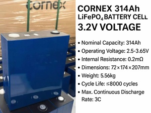 เซลล์แบตเตอรี่ 314 ราคาโรงงาน สต็อก EU 3.2v 314ah เซลล์แบตเตอรี่ลิเธียมไอออนแบบแท่งปริซึม - Product Image 2