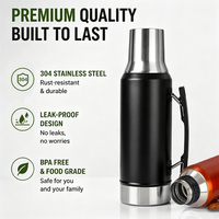 Termo de Acero Inoxidable 304 de Doble Capa y Vacío de 1300 ml, Termo Resistente para el Hogar, Cafetera, Camping, con Logotipo Personalizable