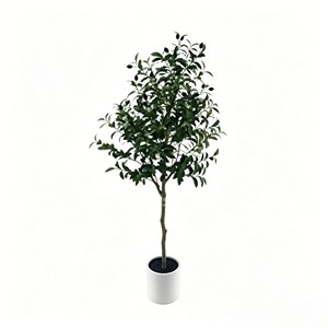 Arbre d'olivier artificiel réaliste en oxyde de magnésium blanc, plante en pot simulée pour la décoration intérieure - Product Image 1