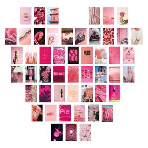 Esthétique 4x6 Inch Picture Wall <span class=keywords><strong>Photo</strong></span> <span class=keywords><strong>Collage</strong></span> Kit 50 Sets Girl Pink for Home Decoration - Product Image 1