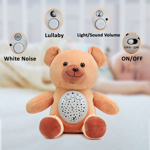 Animaux en peluche musicaux Jouet en peluche ours pour bébé avec machine à bruit blanc Projecteur Musique apaisante - Product Image 3