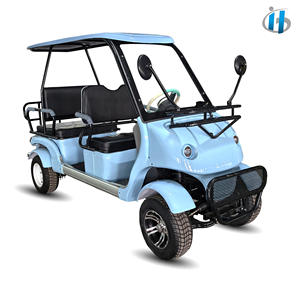 Voiturette de golf électrique 6 places Halladay à prix réduit avec support de caddie, longue autonomie, idéale pour les terrains de golf et les hôtels - Product Image 1
