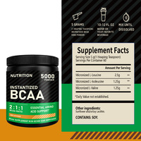 OEM Hot Sale Wholesale Food-Grade BCAA Powder Bodybuilding Supplement Branched Chain Amino Acid Powder for Adults