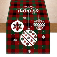 Imprimé lin Plaid Santa Table drapeau manger tapis noël Table napperons pour la décoration de noël 2025