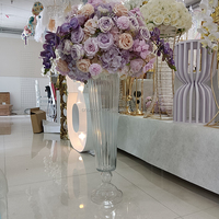 Support de fleurs pour centre de table de mariage, cylindre en verre transparent, vase conique pour la décoration de fête de mariage