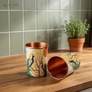 Oriental Design <b>copper</b> glass With Bird And Tree Pattern Reusable For Afternoon Tea Adults Gift - Product Image 4