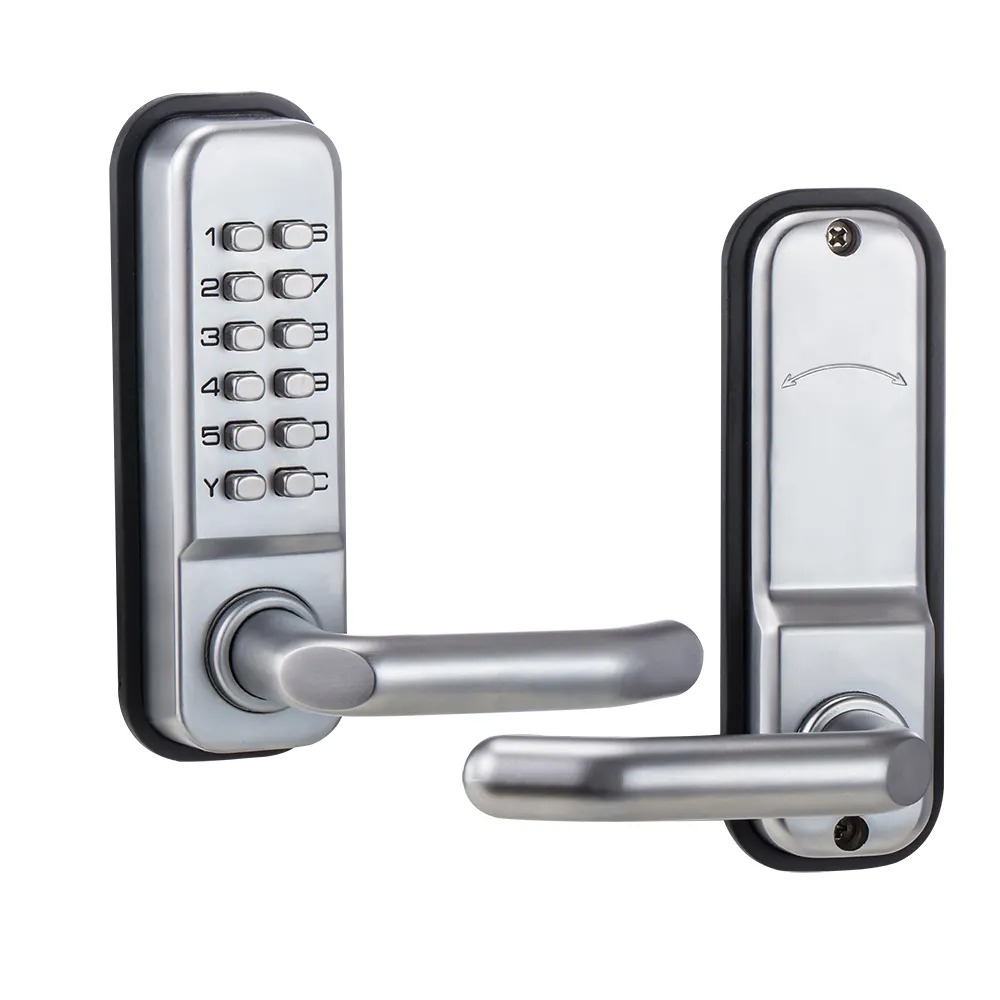Criterio 208A maniglia della porta meccanica serratura digitale bianco e nero senza chiave, serratura digitale senza chiave per la casa