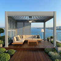 Pavillon bioclimatique en aluminium écologique pour jardin, avec design de pergola imperméable, idéal pour l'aménagement de jardin et de bord de piscine