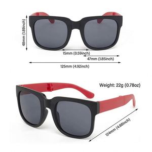 Kids Outdoor Foldable <b>Sunglasses</b> Baby Boys Girls Travel Goggle Shades Eyewear Vintage <b>Square</b> Frame UV Sun Glasses for Children - Product Image 6