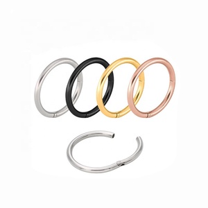 Stainless Steel Piercing Body Jewelry in Stock Fashion <strong>Round</strong> Hoop Clicker Septum Hinged <strong>Nose</strong> <strong>Ring</strong> - Product Image 1